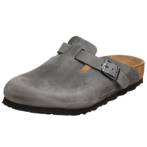 Birkenstock Men's Boston Soft Footbed Clogs, Iron, Grey, 11-11.5 Women/9-9.5 Men - Image 4