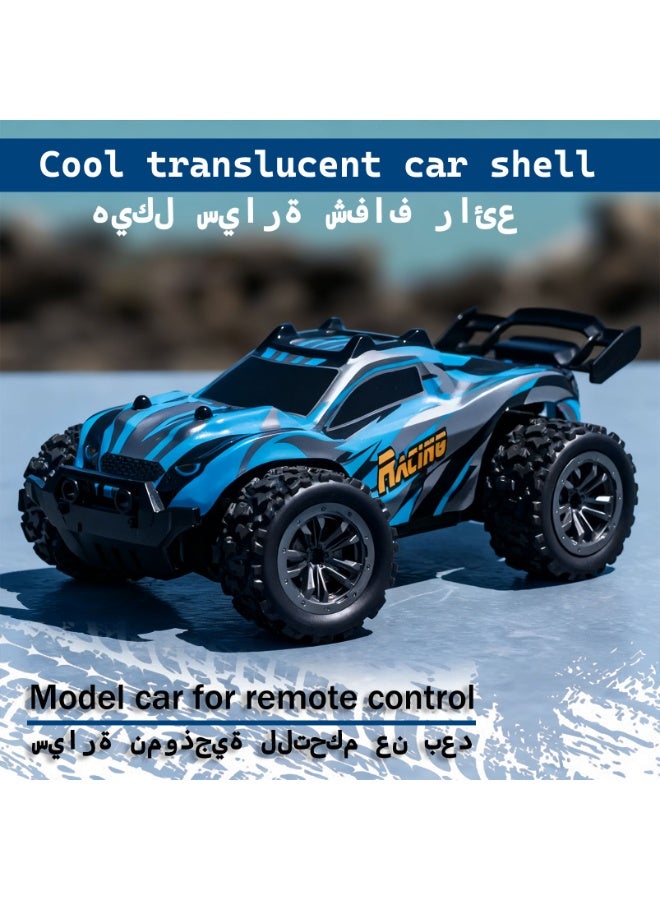 سيارة تعمل بالتحكم عن بعد للطرق الوعرة، سيارة تعمل بالتحكم عن بعد عالية السرعة، شاحنة تعمل بالتحكم عن بعد لجميع التضاريس، هيكل شفاف، دواسة الوقود كاملة النطاق بسرعة قصوى تبلغ 30 كم/ساعة، سيارة لعبة تعمل بالتحكم اللاسلكي بتردد 2.4 جيجاهرتز، سيارة لعبة هدية للأطفال - Image 4