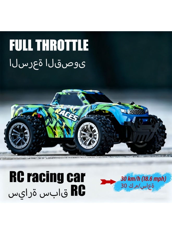 سيارة تعمل بالتحكم عن بعد للطرق الوعرة، سيارة تعمل بالتحكم عن بعد عالية السرعة، شاحنة تعمل بالتحكم عن بعد لجميع التضاريس، هيكل شفاف، دواسة الوقود كاملة النطاق بسرعة قصوى تبلغ 30 كم/ساعة، سيارة لعبة تعمل بالتحكم اللاسلكي بتردد 2.4 جيجاهرتز، سيارة لعبة هدية للأطفال - Image 3
