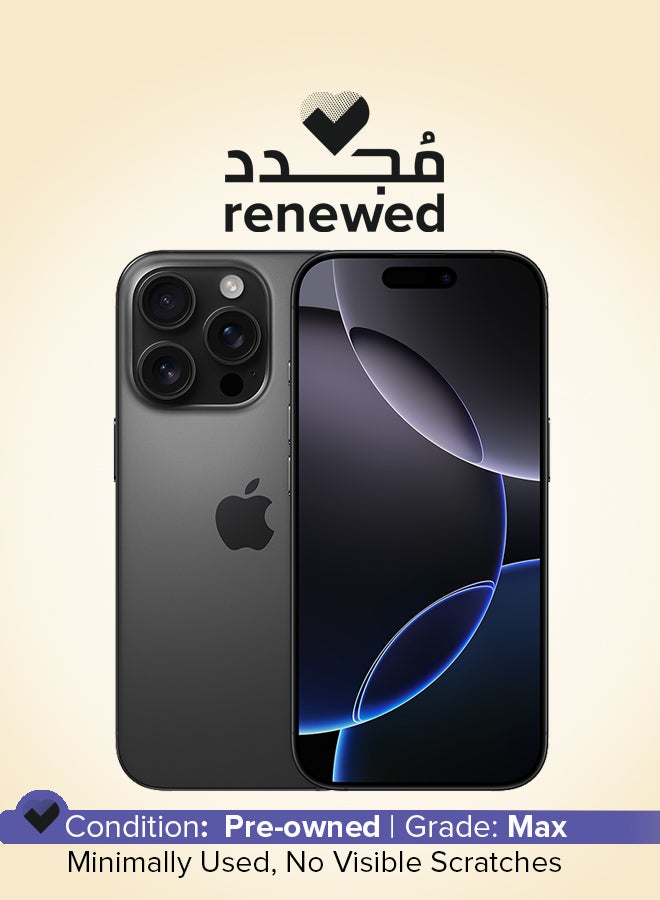 Apple Renewed - iPhone 16 Pro 128GB Black Titanium 5G (E-sim only) With FaceTime - USA Version - Image 1