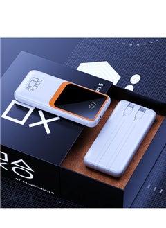 MATRIX M10-10000mAh Power Bank Fast Charging 22.5W- Built-in Cables- White  - Image 2
