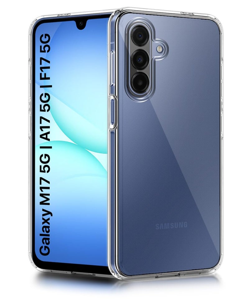 WOW IMAGINE Transparent Back Cover Case for Samsung Galaxy M17 5G | A17 5G | F17 5G | Raised Bumps for Full Device & Camera Protection Shockproof TPU Silicone Back Case Mobile Cover – Transparent - Image 1