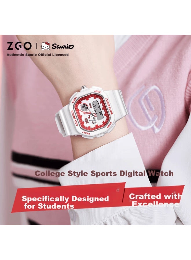 Zgo Sanrio Student Girls Sports Digital Watch High-value Small Square Wrisch Kids Birthday Gift - Image 3