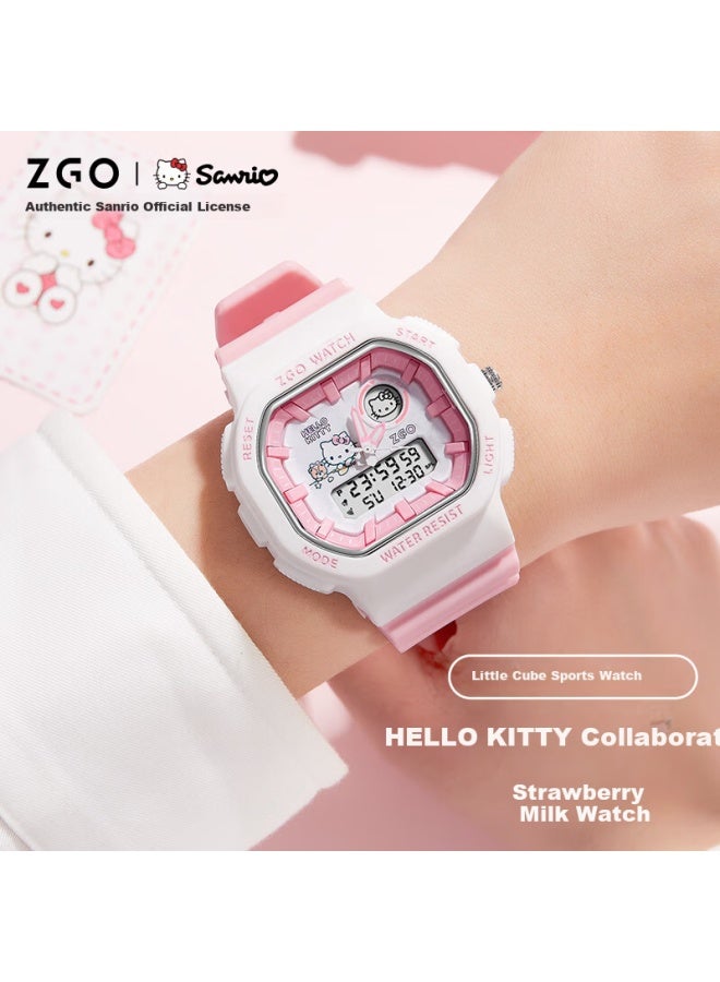 Zgo Sanrio Student Girls Sports Digital Watch High-value Small Square Wrisch Kids Birthday Gift - Image 1