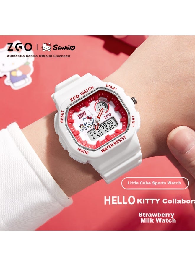 Zgo Sanrio Student Girls Sports Digital Watch High-value Small Square Wrisch Kids Birthday Gift - Image 4