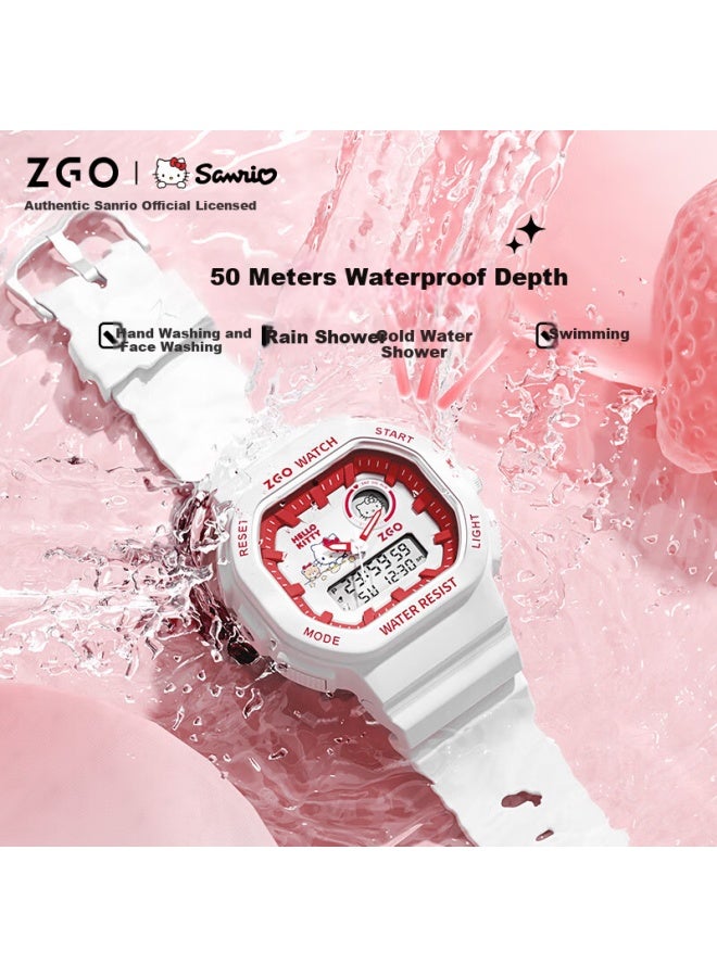 Zgo Sanrio Student Girls Sports Digital Watch High-value Small Square Wrisch Kids Birthday Gift - Image 2