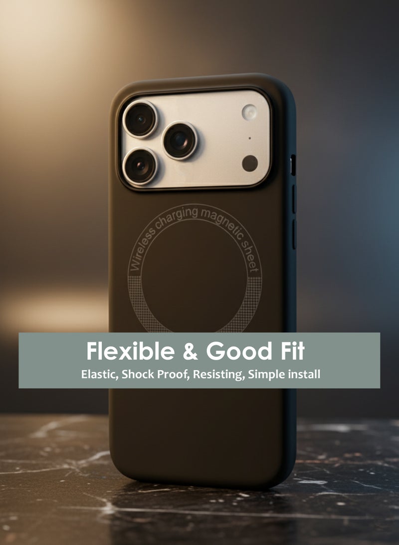 Apple iPhone 17 Pro Silicone Magsafe Case, Ultra-Hybrid Soft Back Case Cover Compatible With Magsafe, Camera Protection, Shockproof Bumper Case Cover For Apple iPhone 17 Pro - Black - Image 5