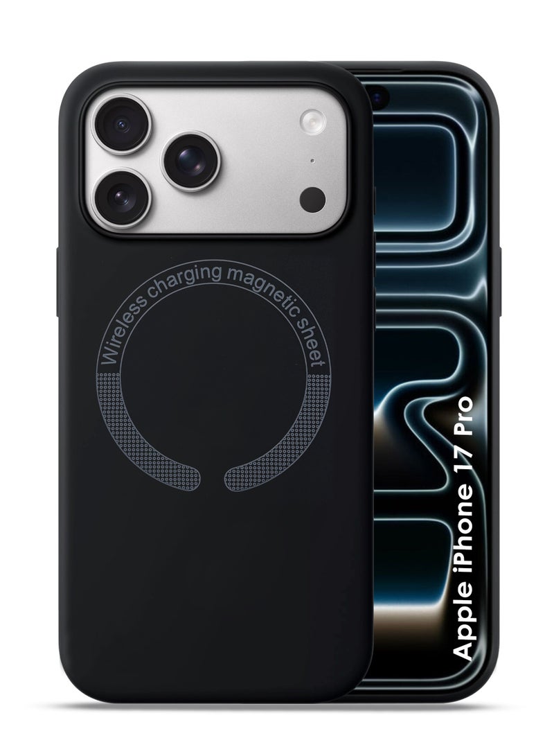 Apple iPhone 17 Pro Silicone Magsafe Case, Ultra-Hybrid Soft Back Case Cover Compatible With Magsafe, Camera Protection, Shockproof Bumper Case Cover For Apple iPhone 17 Pro - Black - Image 1