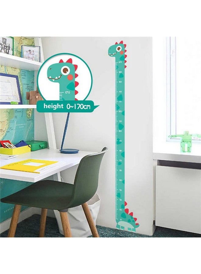 DEKMILE Green Dinosaur Vinyl Self-Adhesive Growth Chart Decal for Kids Room Bedroom Nursery Wall Decor StickerRemovable Baby Height Measure Mural 10cm to 170cm - Image 1
