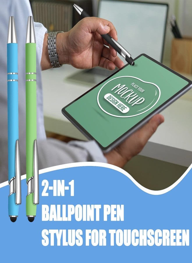 Lmisraely 24 Pcs Blue Ink Ballpoint Pen with Stylus Tip 2 in 1 Ballpoint Pen 1.0 mm Blue Ink Metal Stylus Pen for Touch Screens Coworkers, Family, Colleagues, Office (Multicolor) - Image 5