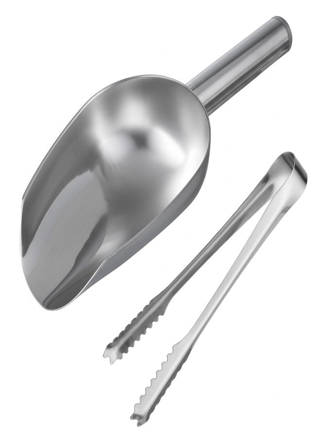 WHTCHSU Sweet Candy Buffet Ice Tongs & Scoops (Silver-1 set) - Image 1