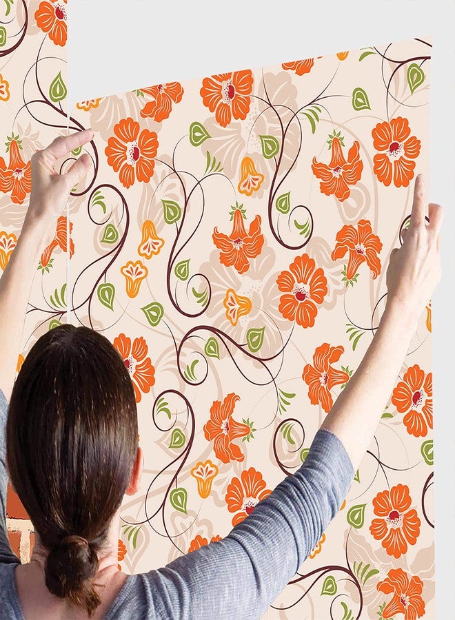 WALL DECOR Floral Decor Wallpaper Multicolor Wall Sticker for Home D�cor, Living Room, Bedroom, Hall, Kids Room, Play Room(Self Adhesive Vinyl, Waterproof Model DW089) (16 X 96 INCH) - Image 2