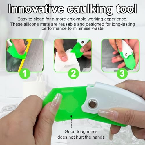 Serplex®9-in-1 Caulking Tool Kit Reusable Grout Scraper & Sealant Finishing Tool Set for Bathroom, Kitchen, and Window Sealing, Multi-Angle Caulk Nozzle Remover with Foldable Handle - Image 4