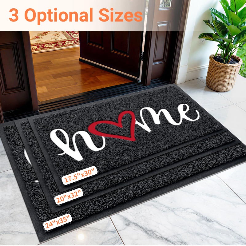 StepLively Door Mat Home Welcome Mats Outdoor and Indoor, Heavy-Duty Low-Profile Non-Slip Front Welcome Mat for Home Entrance, Outside Entry, Yard, Floor, Patio (32''x20'', Black) - Image 2