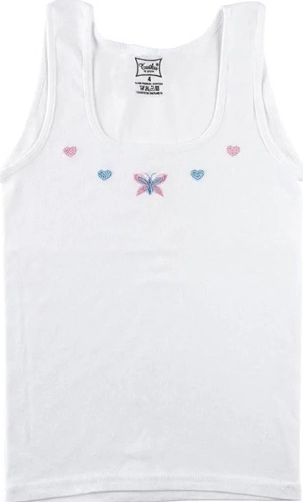 Katmirra Passion 6-Piece Girls Wide Strap Rib Undershirt