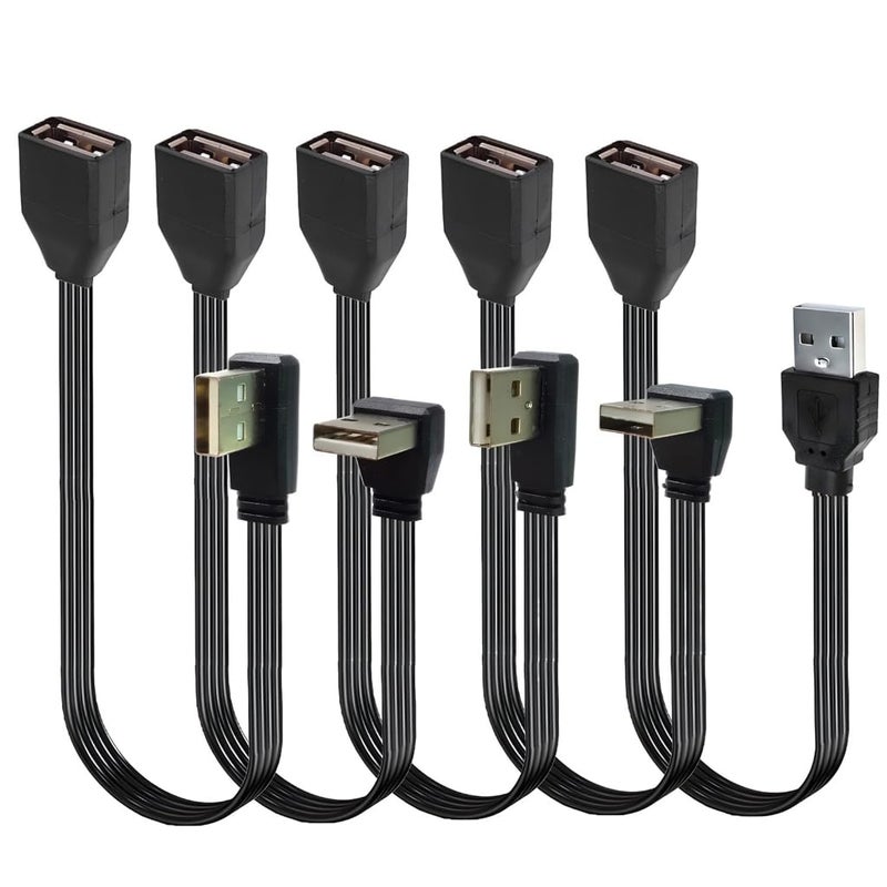 90 Degree/Straight Head USB 2.0 Extension Cable Wire Male to Female Flat Cable 26AWG for Laptops Keyboards Printers - Image 5