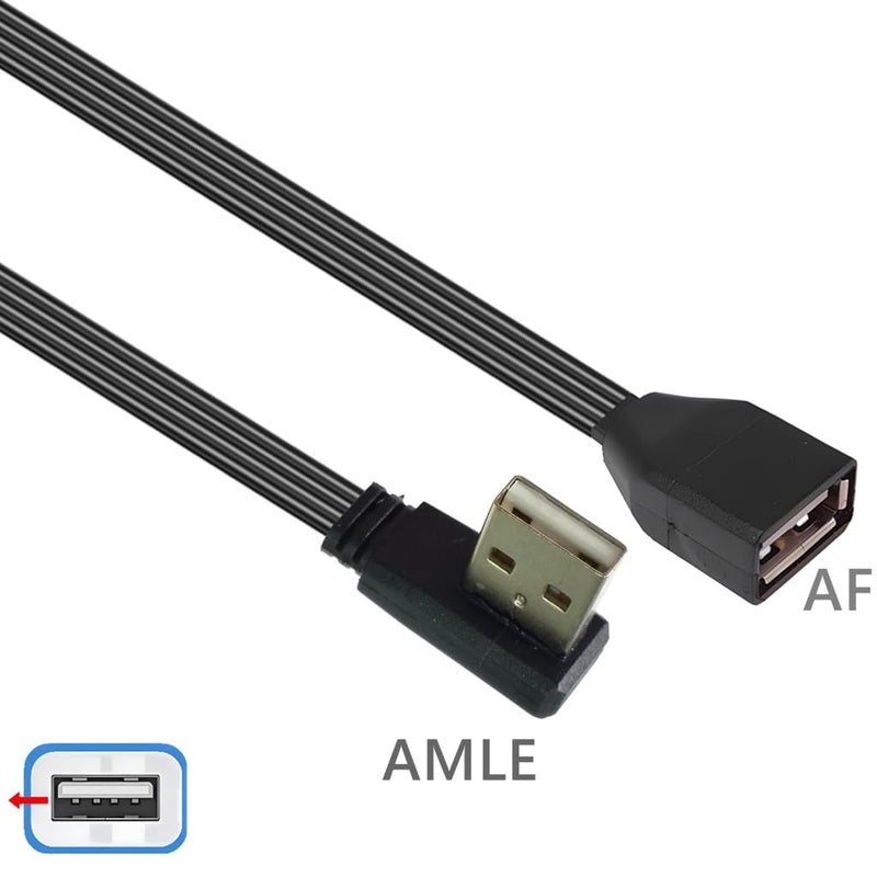 90 Degree/Straight Head USB 2.0 Extension Cable Wire Male to Female Flat Cable 26AWG for Laptops Keyboards Printers - Image 4