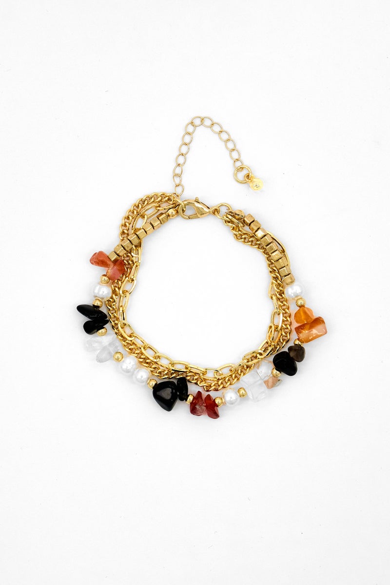 Caracol Women Stone Bracelet, Gold Combo  - Image 3