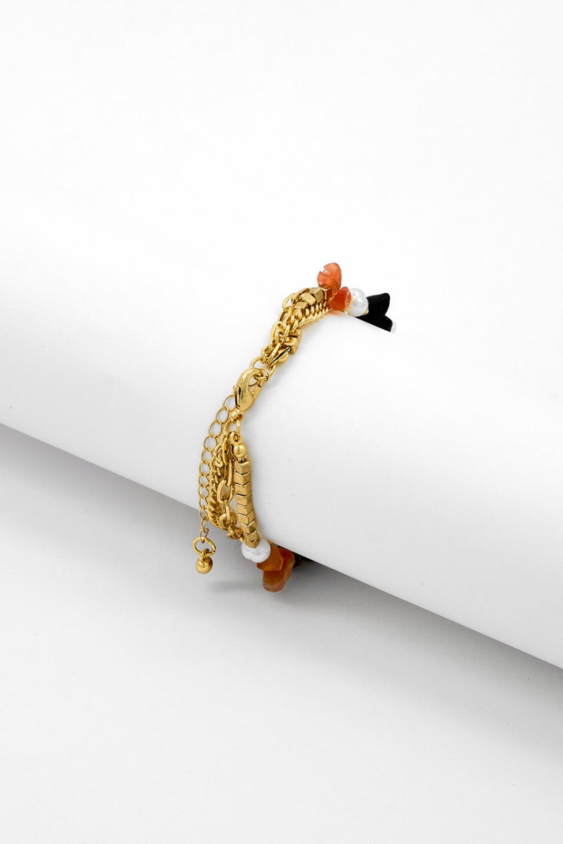 Caracol Women Stone Bracelet, Gold Combo  - Image 2