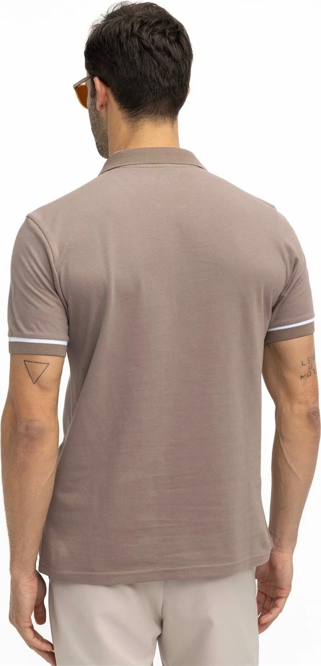 Tudors Men's Polo Neck Slim Fit Cotton Zipper Pique T-Shirt