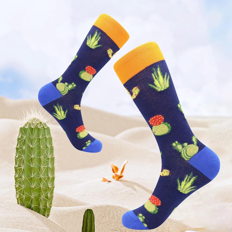 BISOUSOX Mens Dress Socks Funny Fun Colorful Crazy Funky Crew Socks for Men Novelty Happy Cotton Size 9-12 - Image 5