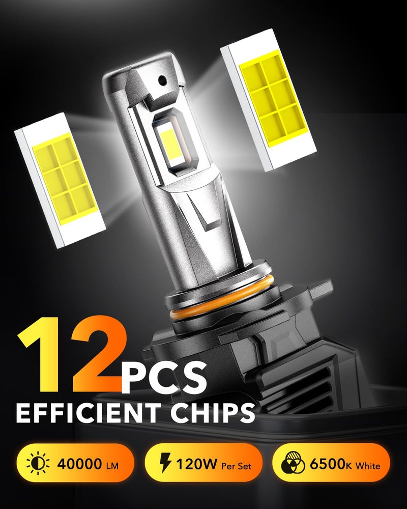 OXILAM 9012 LED Bulbs, 1000% Brighter 6500K Cool White Hir-2 Driving Bulbs, Anti-Flicker, 20-Years Lifespan, IP68, Plug-N-Play Design, Fog Lights Compatible with Cars Trucks SUVs, Pack of 2 - Image 3