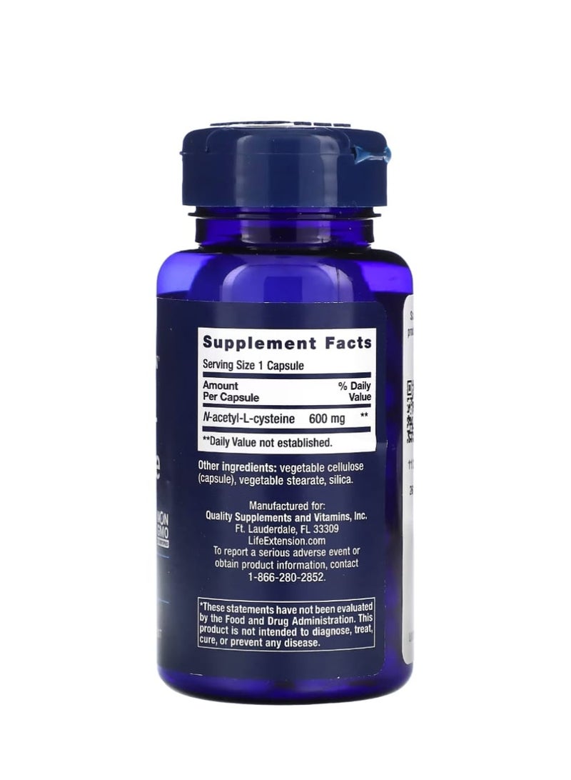 لايف إكستنشن ن-أسيتيل-إل-سيستين 600 ملغ 60 كبسولة - Image 2
