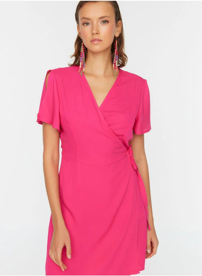 trendyol Tie Detail Double Breasted Dress