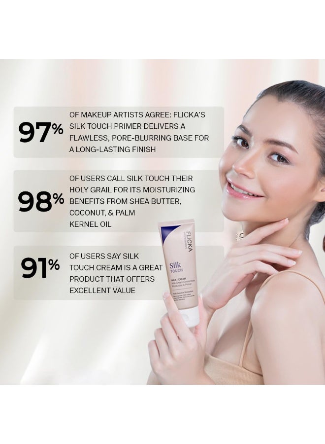 FLiCKA Silk Touch 3 in 1 Moisturizer and Primer for Face | Hydrating, Lightweight, Long-Lasting | Pore Minimizer | Dermatologically Tested | All Skin Types | Makeup Base | 60g | Cruelty-Free - Image 5