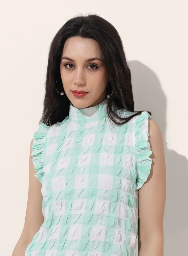 Freehand  Women Regular Fit Textured Round Neck Sleeveless Bodycon Dress for Women | Best Price UAE