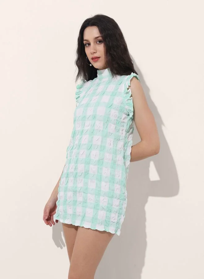 Freehand  Women Regular Fit Textured Round Neck Sleeveless Bodycon Dress for Women | Best Price UAE