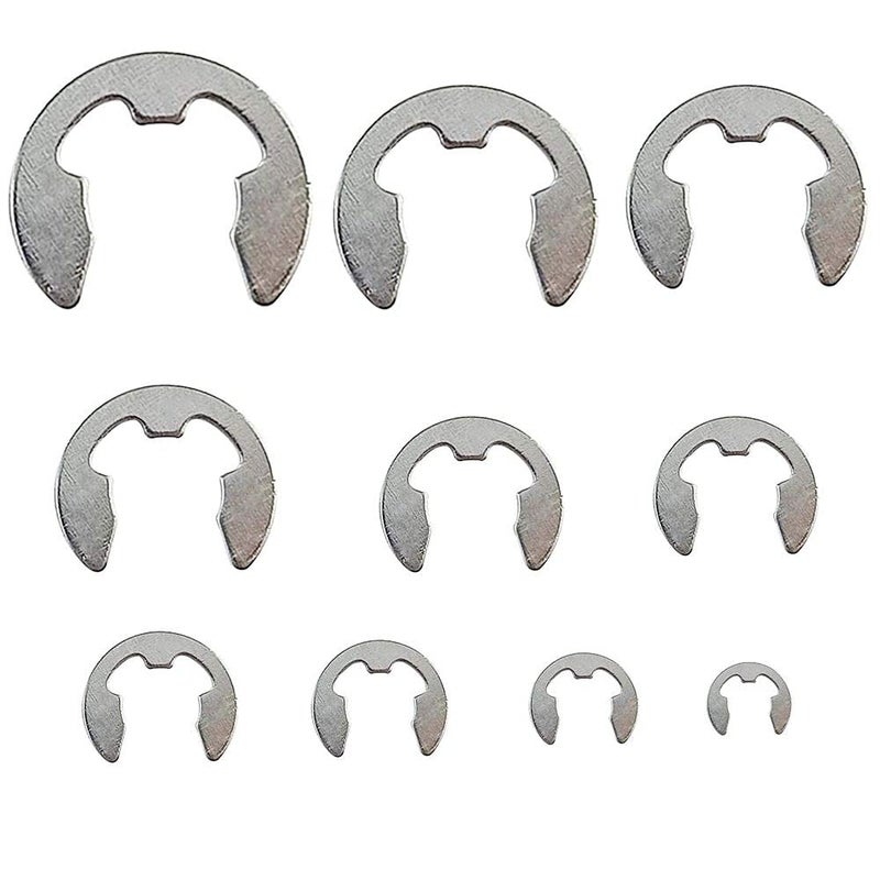 DIY Crafts DIY DIYC-14818 Crafts Stainless Steel E-Clip External Retaining Rings Circlip Assortment Kit Scientific Accessories Dno# 69 (Pack of 1 pc, Silver) - Image 3