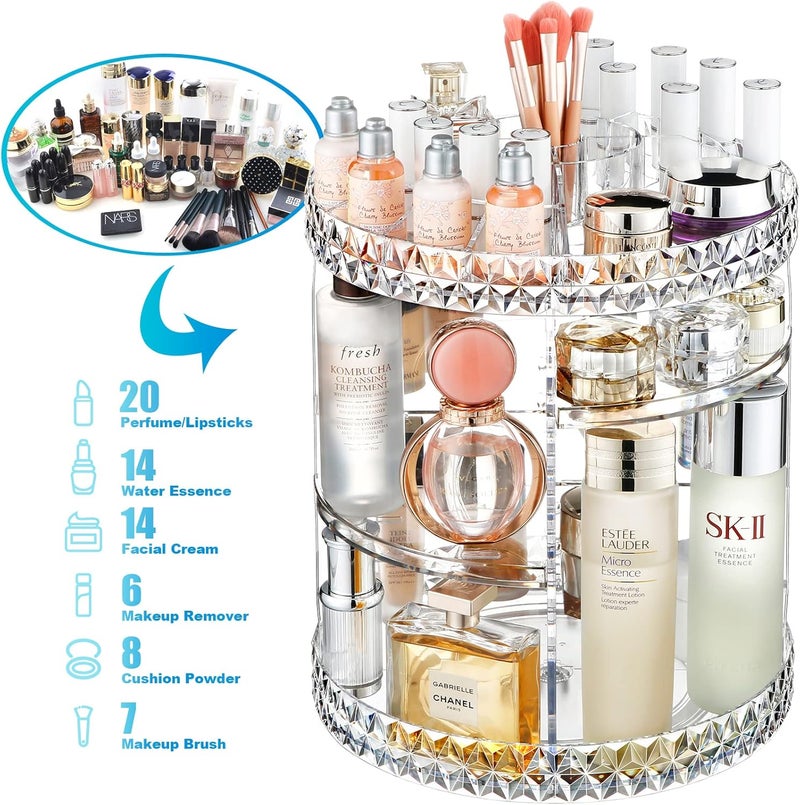 360 Makeup Organizer, Adjustable Acrylic Organizers and Storage with 7 Layers, Large Capacity Make Up Storage Organizer - Image 5