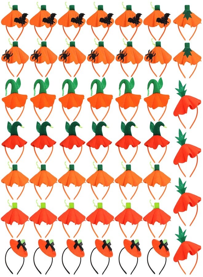 Hotop 48 Pcs Halloween Pumpkin Headbands, Pumpkin Hat Dress up Headband Hair Bands Hair Hoops, Halloween Costume Party Supplies Headwear Accessories for Women Adult - Image 1