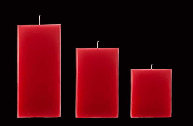 Atorakushon®Smokeless and Dripless Scented Set 3 Red Square Cube Pillar Candles for Party,Birthday Party,Dinner Table, Living Room - Image 3