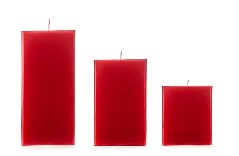 Atorakushon®Smokeless and Dripless Scented Set 3 Red Square Cube Pillar Candles for Party,Birthday Party,Dinner Table, Living Room - Image 4
