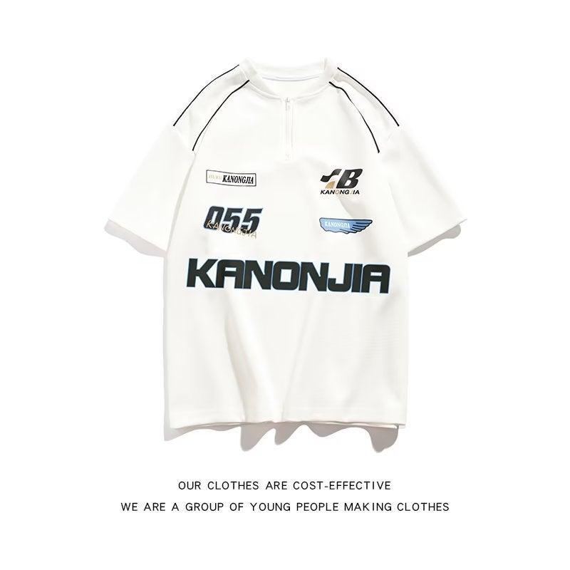 Generic Motorcycle Short Sleeve Tee Mens Urban Designer White  - Image 1