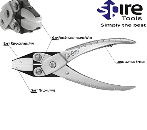 Spire Tools Double Nylon Jaw Flat Nose Pliers for Jewelry Making,Tool for Straightening Wires Repair and Crafts Precision Bending Pliers for Jewelry Making Beading Looping Shaping Wire DIY Hobbies - Image 2