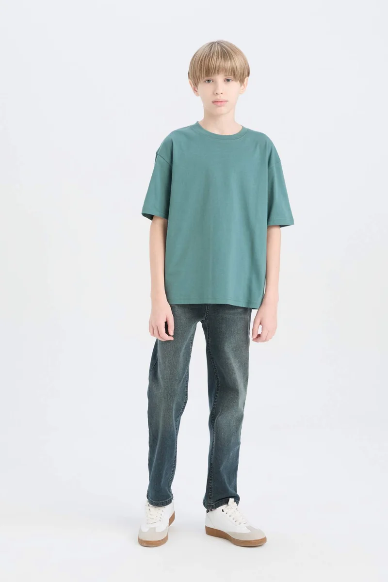 ديفاكتو Boy Oversize Crew Neck Basic T-Shirt