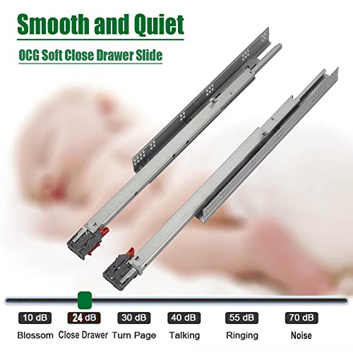 OCG Undermount Drawer Slides 12 inch (6 Pairs), Full Extension Soft Close Concealed Drawer Runners, Come with Mounting Screws and Brackets - Image 2