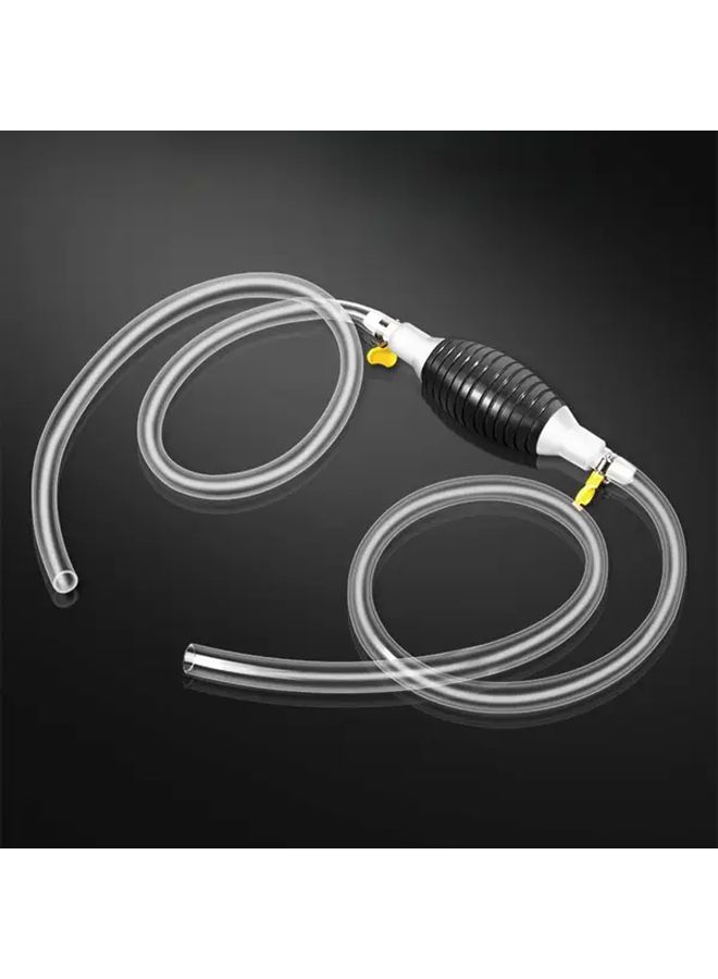 1 Set Manual Fluid Transfer Pump Hand Siphon With 39.37 Inch Hose And Two Valves For Gasoline Diesel Water Fuel Extractor Drain Car Boat Tank Emergency Pump Black - Image 4