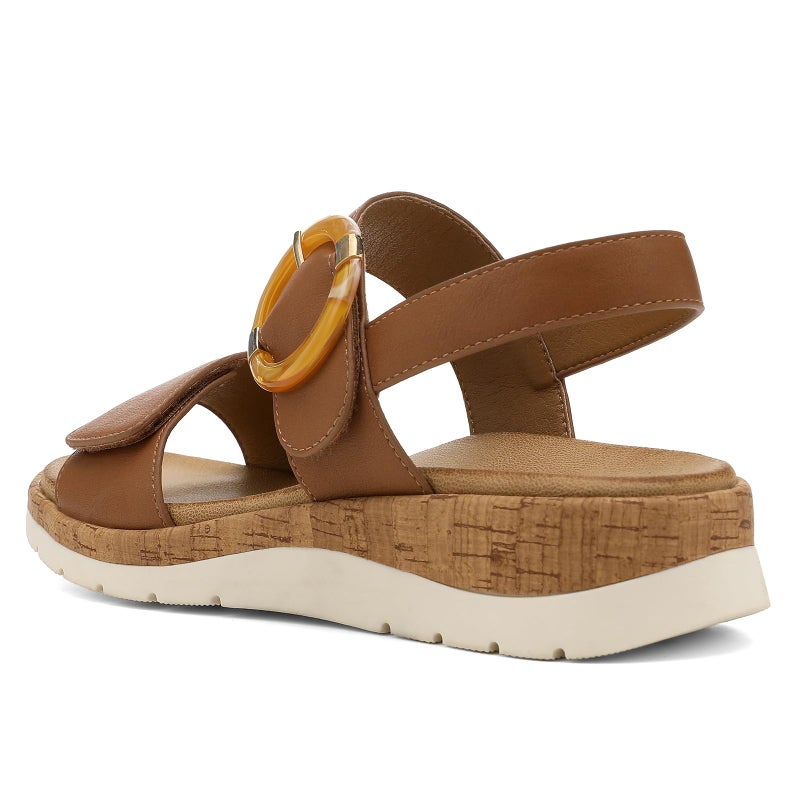 UBFEN Womens Flat Sandals Arch Support Open Toe Walking Comfy Casual Low Wedge Summer Shoes A Dark Brown Size US 10 - Image 5