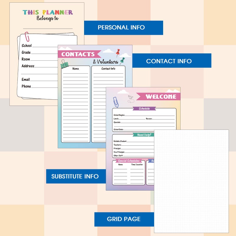 Lortarl Teacher Planner - Undated Teacher Planner, 8.5" x 11", Lesson Plan Book With Stickers, Class Schedule, Weekly Calendar, Great for School - Image 5