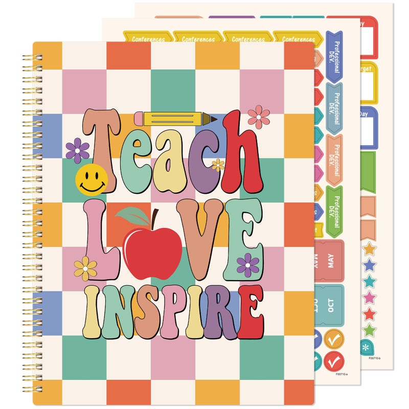 Lortarl Teacher Planner - Undated Teacher Planner, 8.5" x 11", Lesson Plan Book With Stickers, Class Schedule, Weekly Calendar, Great for School - Image 1