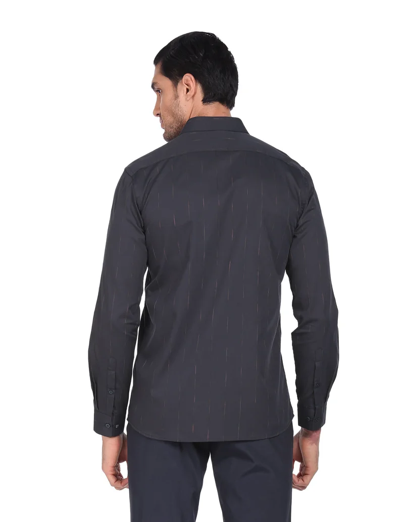 Arrow Navy Pure Cotton Vertical Stripe Shirt for Men | Best Price UAE