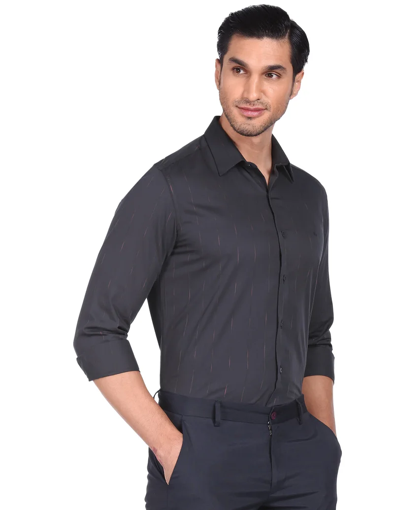Arrow Pure Cotton Vertical Stripe Shirt