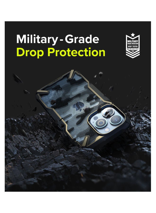 NIBEMINENT Hard Fusion-X Ergonomic Transparent Shock Absorption TPU Bumper for iPhone 13 Pro Max Camo Black - Image 2