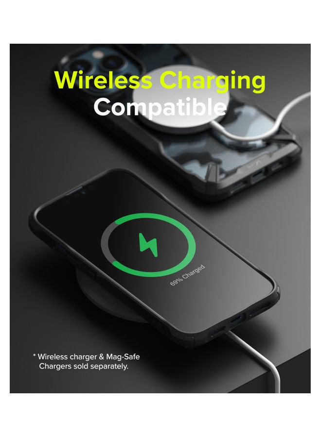 NIBEMINENT Hard Fusion-X Ergonomic Transparent Shock Absorption TPU Bumper for iPhone 13 Pro Max Camo Black - Image 5