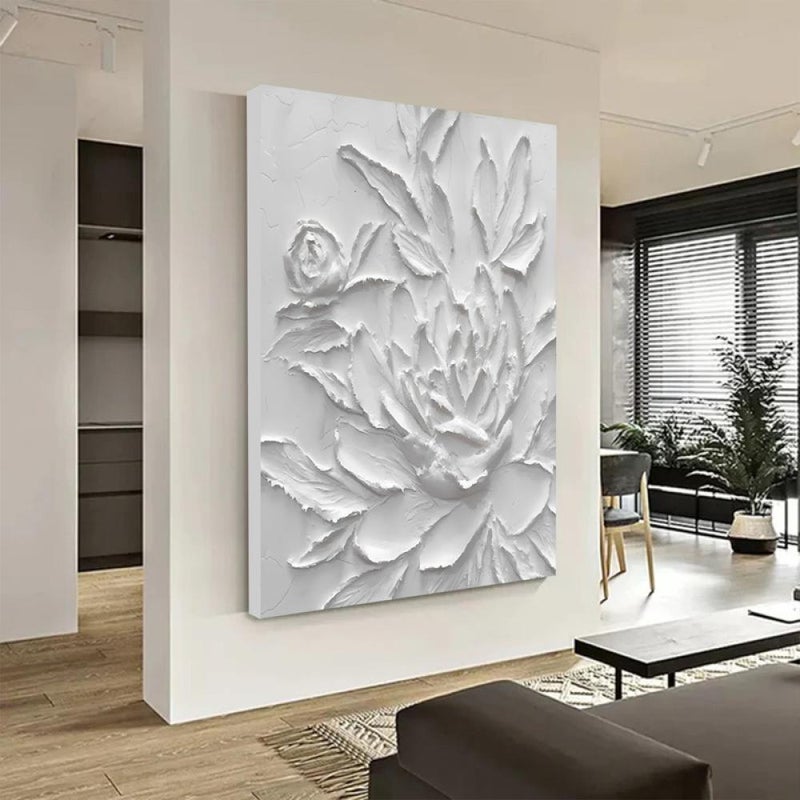 ماركتنا لوحة جداربة قماشية مطبوعة بتصميم اللوحة الجبسية مع برواز مجوف مقاس (40×60) قطعة واحدة - Image 2