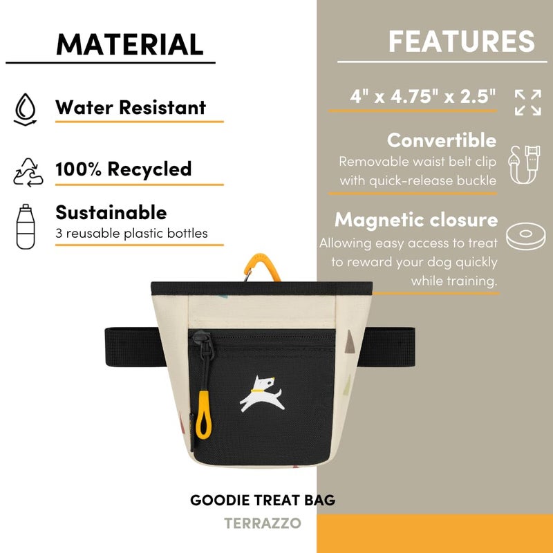 OllyDog Goodie Treat Bag, Dog Treat Pouch, Waist Belt Clip for Hands-Free Training, Magnetic Closure, Dog Training and Behavior Aids, Three Ways to Wear (Terrazzo) - Image 5